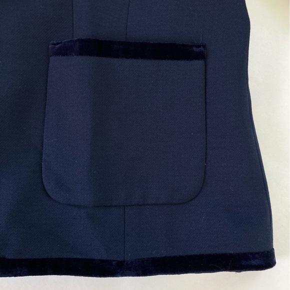 RSVP by Talbots Velvet Trimmed Wool Blend One Button Navy Blazer (Size 16P) - Picture 7 of 13